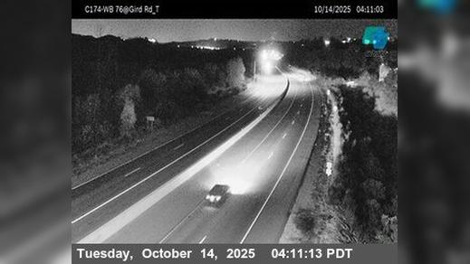 Traffic Cam San Luis Rey Heights › West: C174) WB 76 : Gird Rd Top