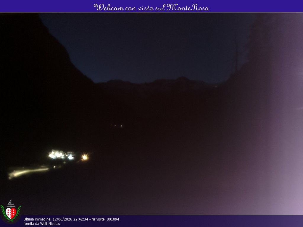 Traffic Cam Gressoney-Saint-Jean › North: Valle d’Aosta - vista sul Ghiacciaio del Monterosa