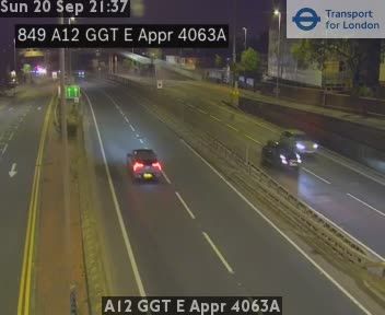 Traffic Cam Heathfield and Waldron: A12 GGT E Appr 4063A