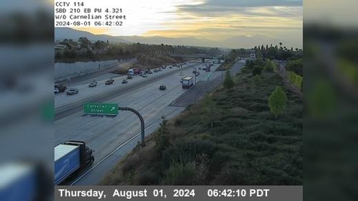 Traffic Cam Rancho Cucamonga › East: I-210 : (114) West of Carnelian