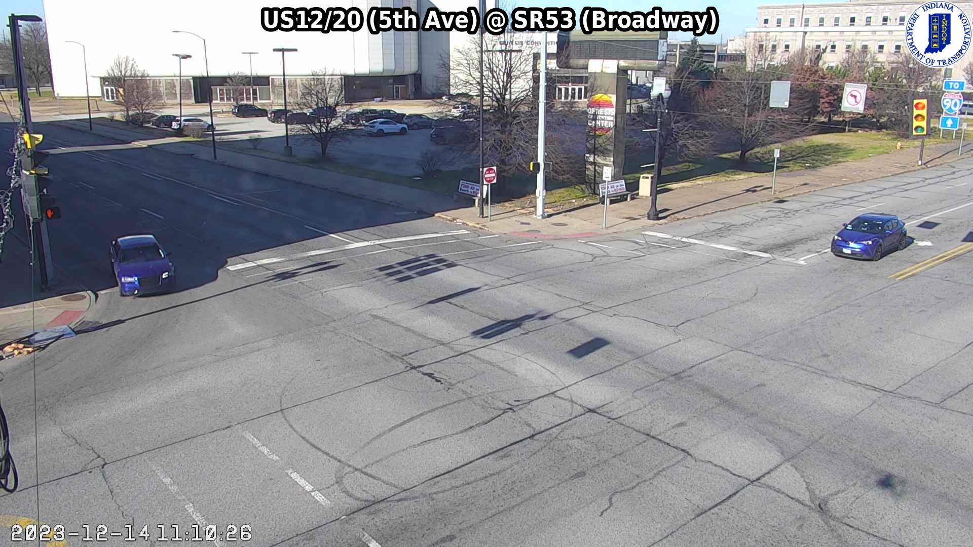 Traffic Cam Gary: SIGNAL: US12/20 (5th Ave) @ SR53 (Broadway