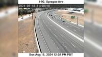 Last daylight view from Millwood: I 90: Sprague Ave