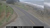 Lawnhill › North: Hwy 16 at Wiggins Rd, on the east coast of Graham Island, looking north - Day time