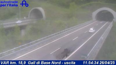 Preview delle webcam di Castiglione dei Pepoli: VAR km. 18,9 Gall di Base Nord - uscita