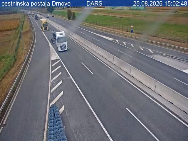 Traffic Cam Velika vas pri Krskem: A2/E70, Karavanke - Obrežje, Drnovo