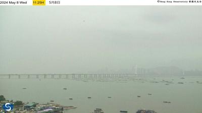 Daylight webcam view from Nam Sha Po: Lau Fau Shan