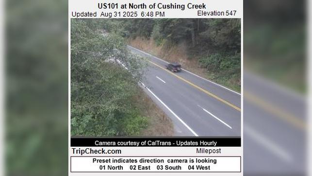 Traffic Cam Crescent City: US101 at North of Cushing Creek