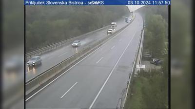 Zadnja slika ob 12h: Avtocesta Maribor - Ljubljana, priključek Sl. Bistrica - sever