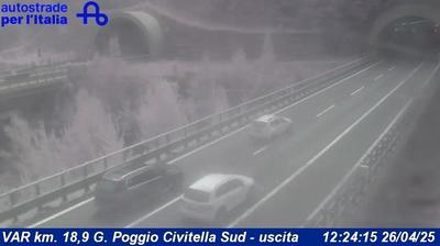 Preview delle webcam di Castiglione dei Pepoli: VAR km. 18,9 G. Poggio Civitella Sud - uscita