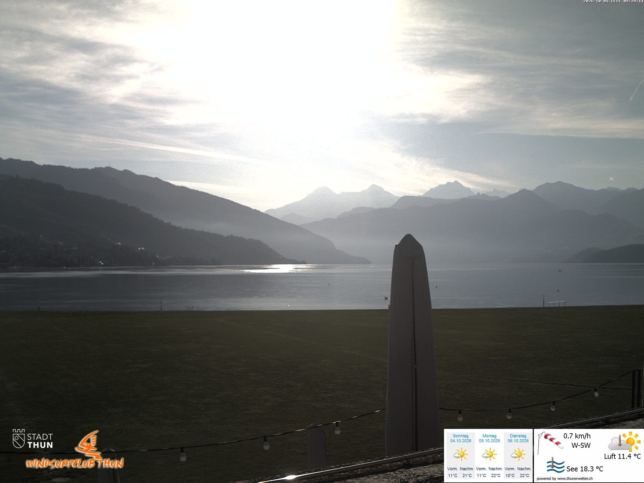Thun: Webcam des WSCT vom Strandbad
