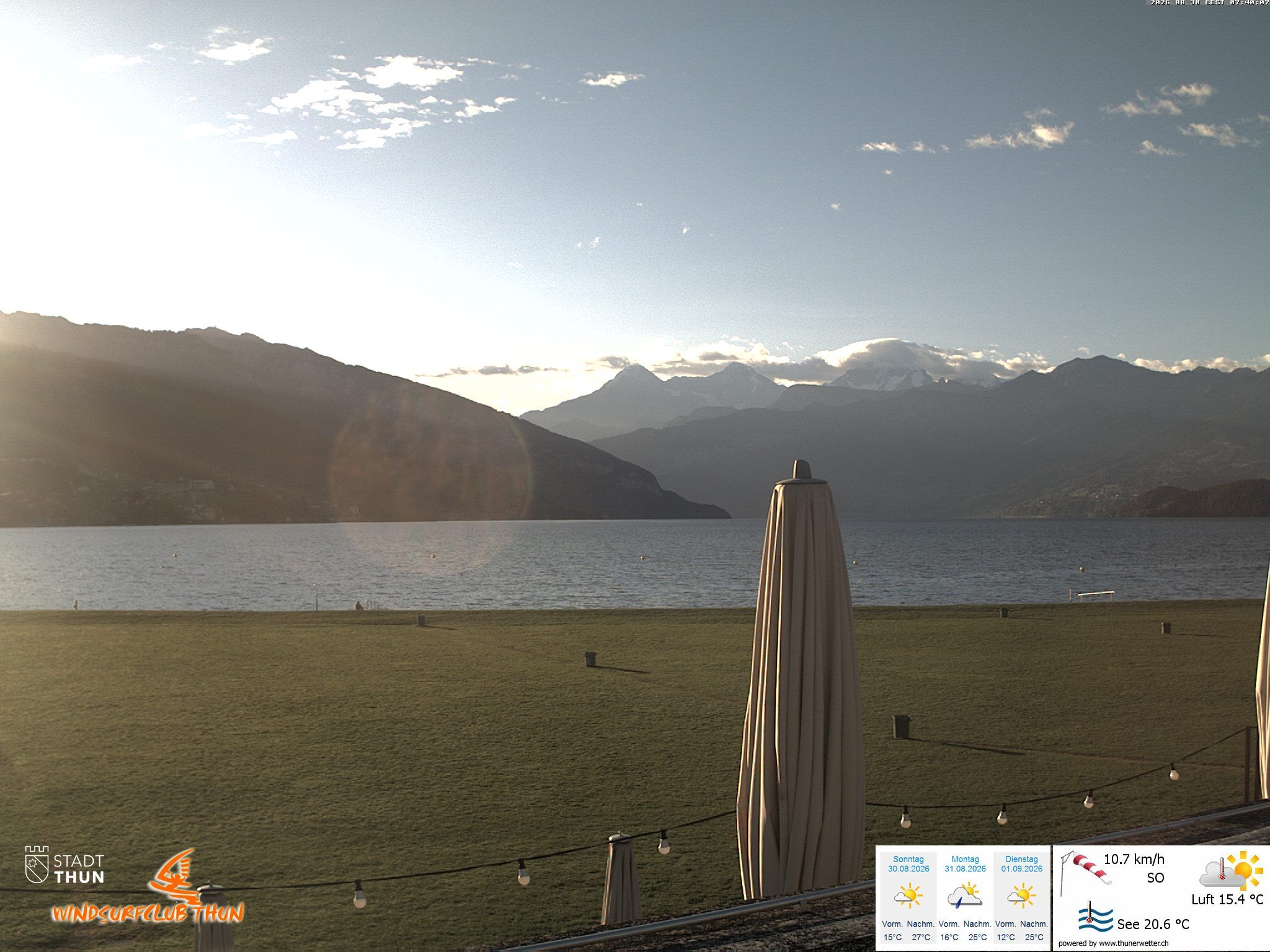 Thun: Webcam des WSCT vom Strandbad