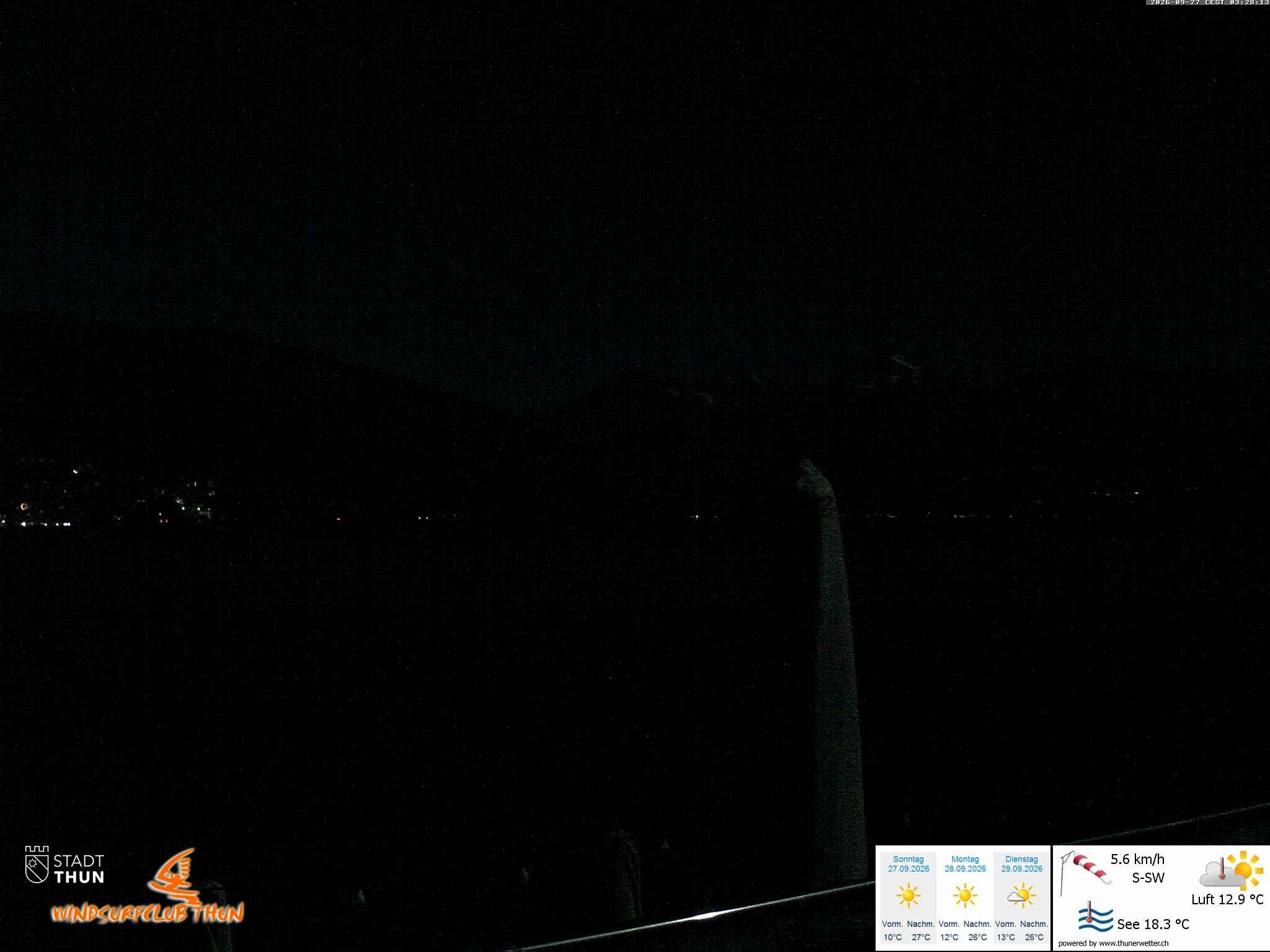 Thun: Webcam des WSCT vom Strandbad