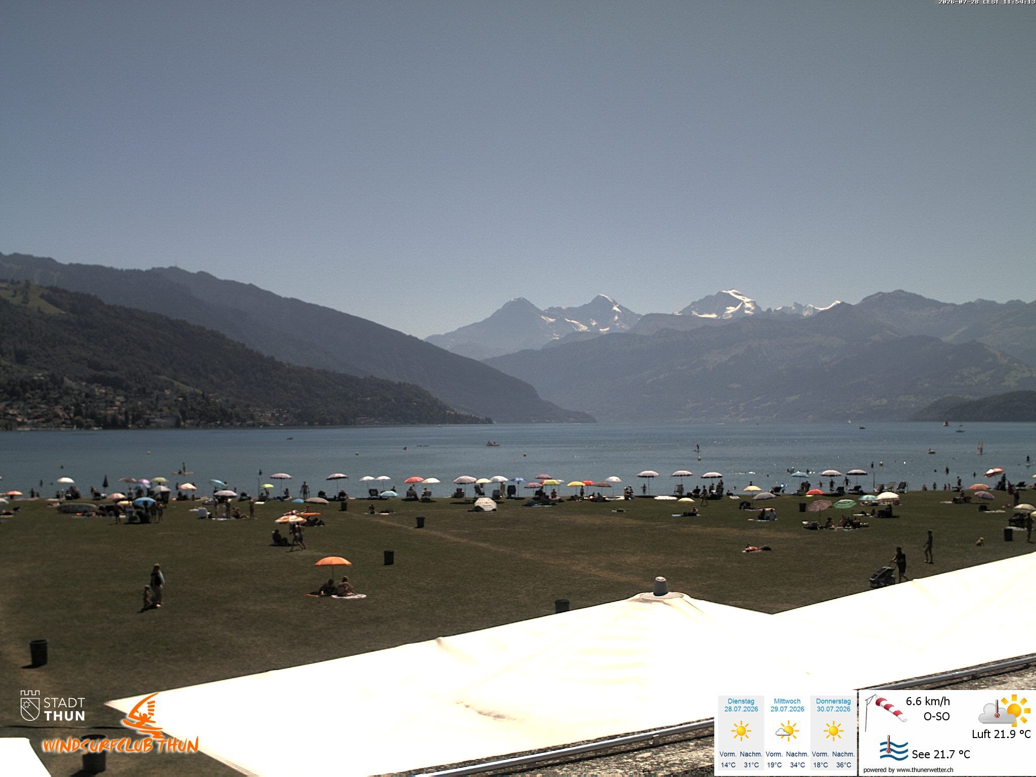 Thun: Webcam des WSCT vom Strandbad