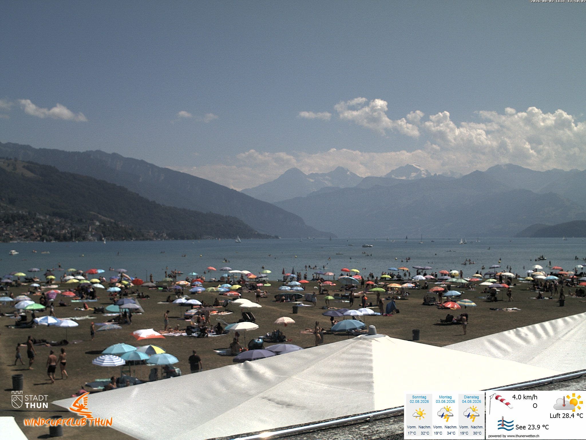Thun: Webcam des WSCT vom Strandbad