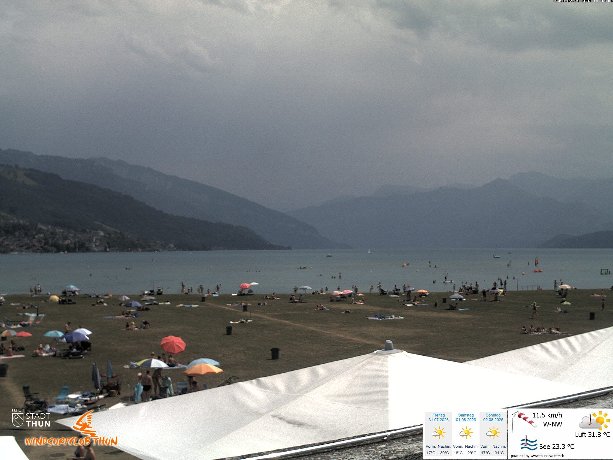 Thun: Webcam des WSCT vom Strandbad