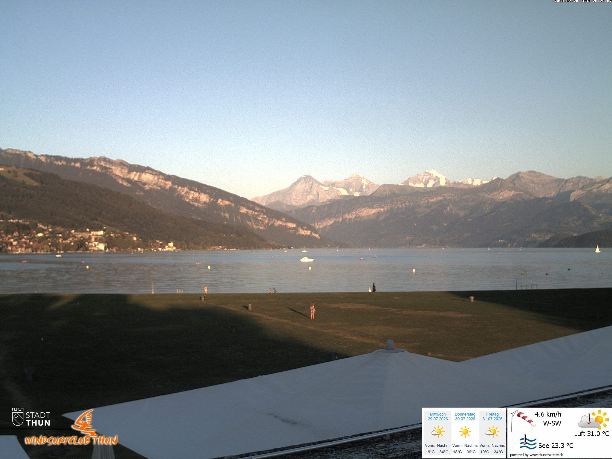 Thun: Webcam des WSCT vom Strandbad