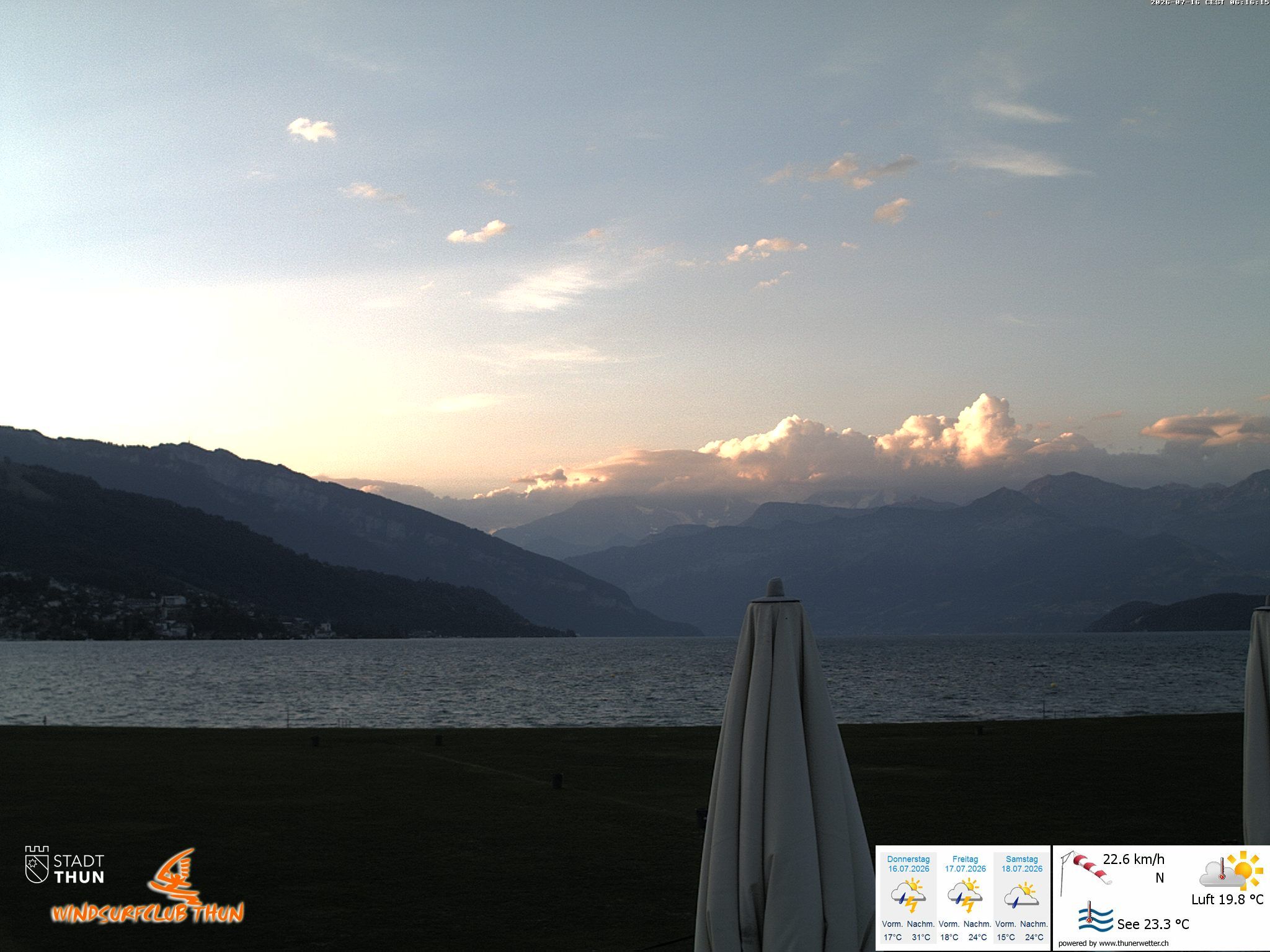 Thun: Webcam des WSCT vom Strandbad