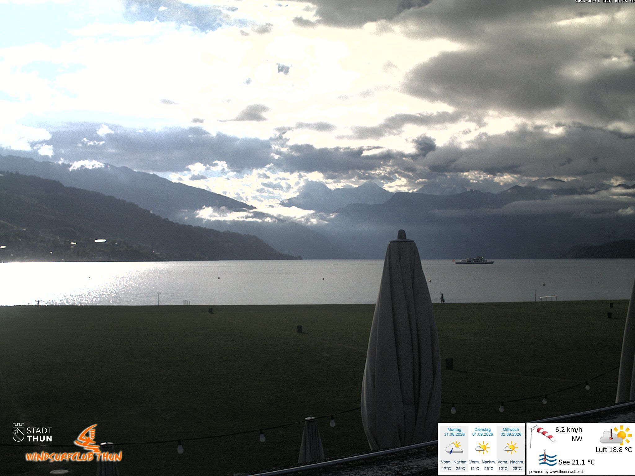 Thun: Webcam des WSCT vom Strandbad