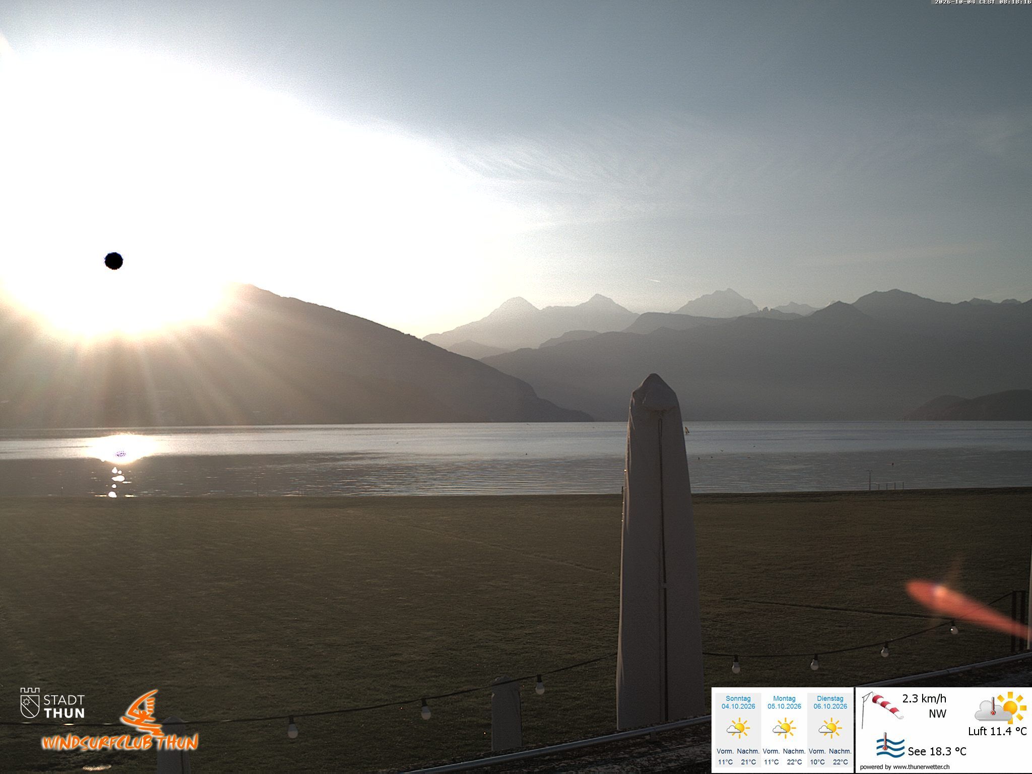 Thun: Webcam des WSCT vom Strandbad