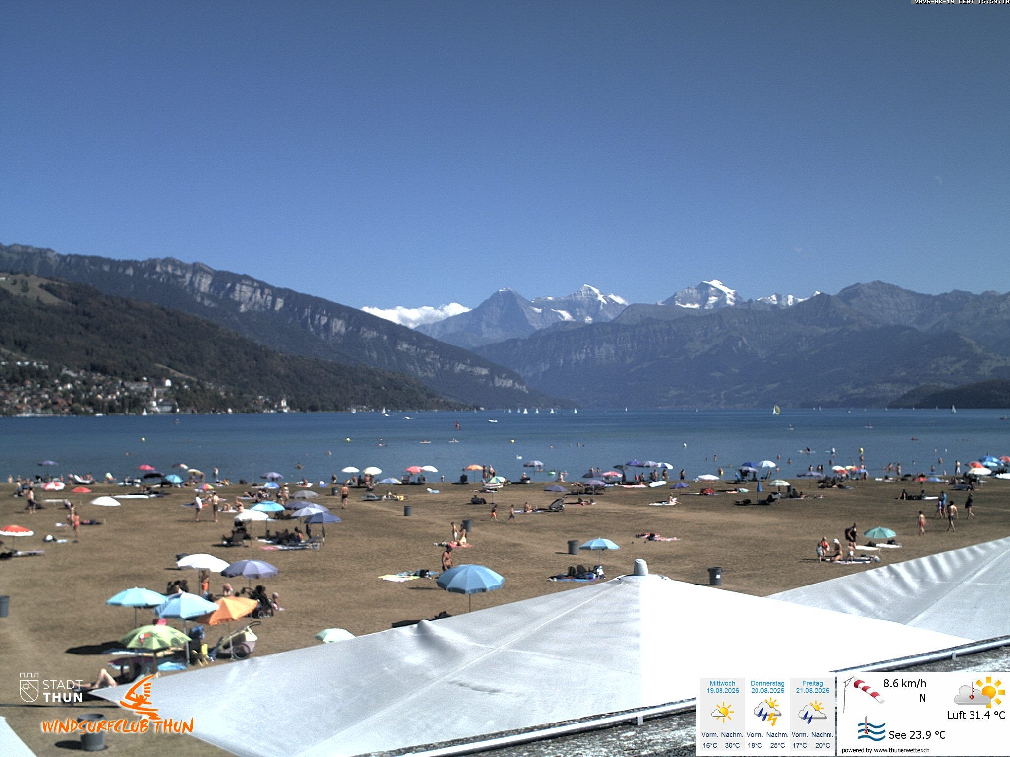 Thun: Webcam des WSCT vom Strandbad