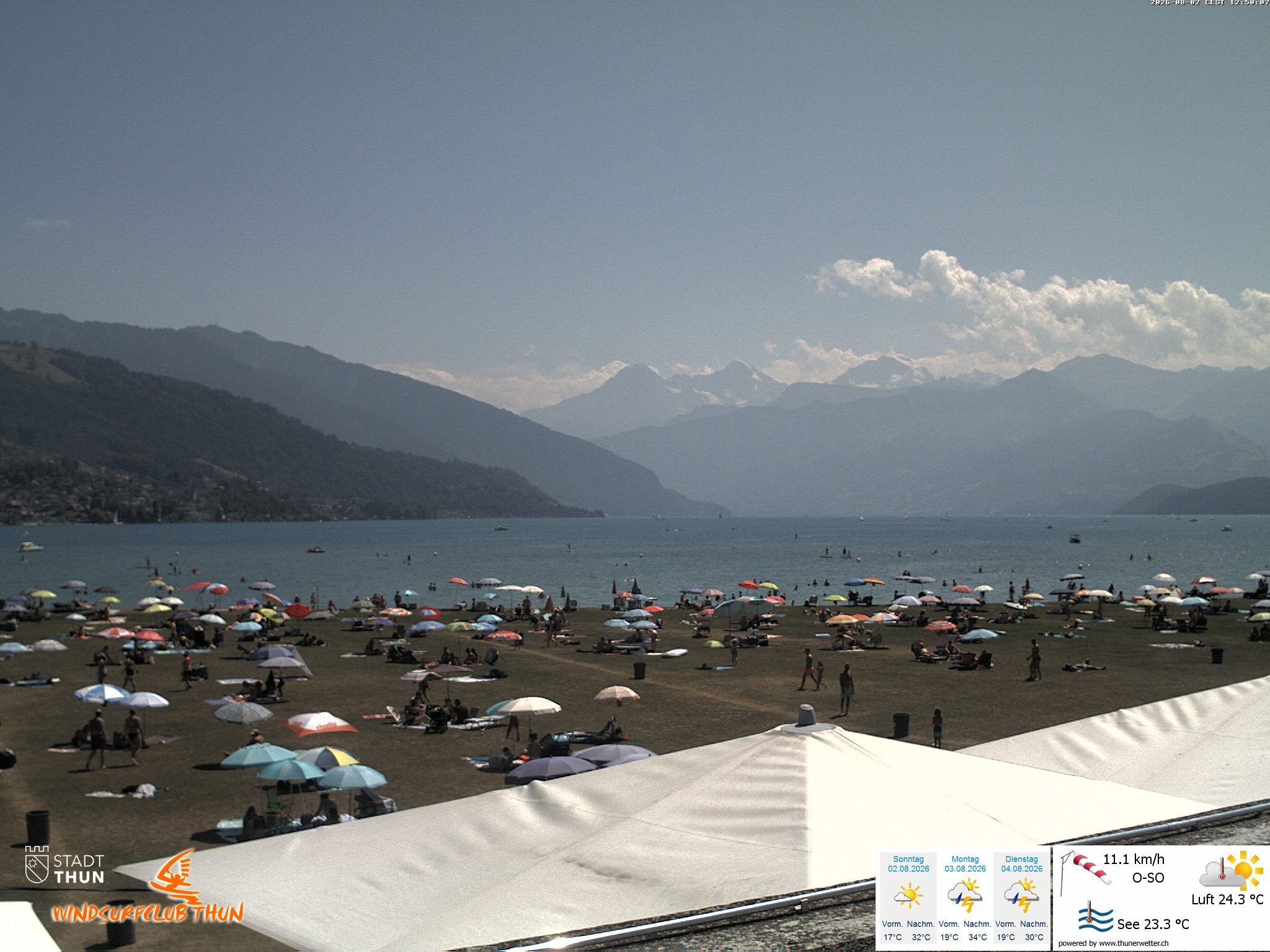 Thun: Webcam des WSCT vom Strandbad
