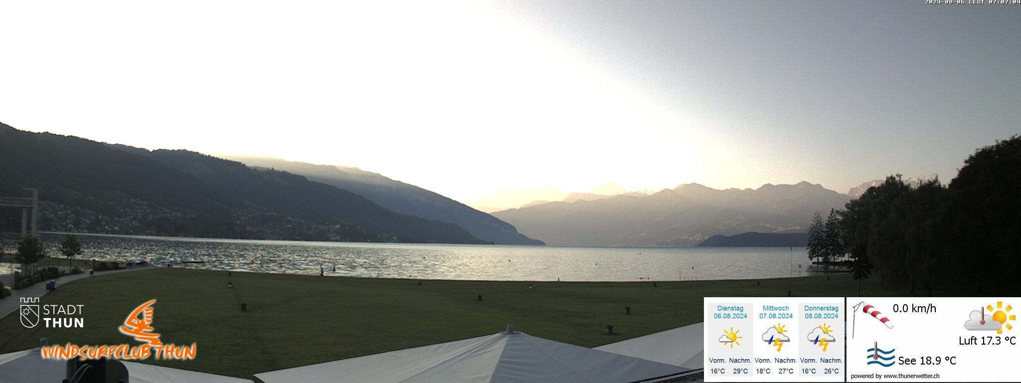 Thun: Webcam des WSCT vom Strandbad