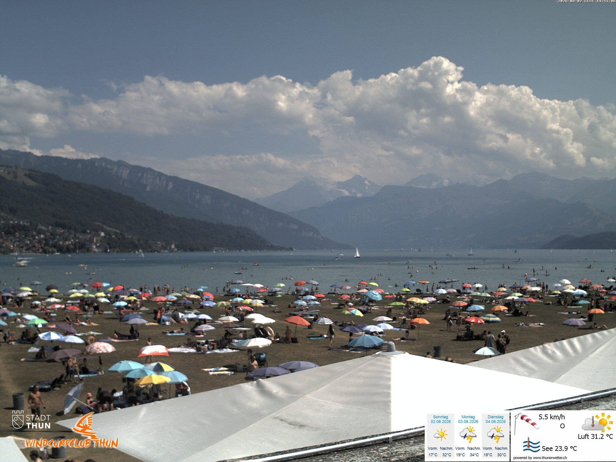 Thun: Webcam des WSCT vom Strandbad
