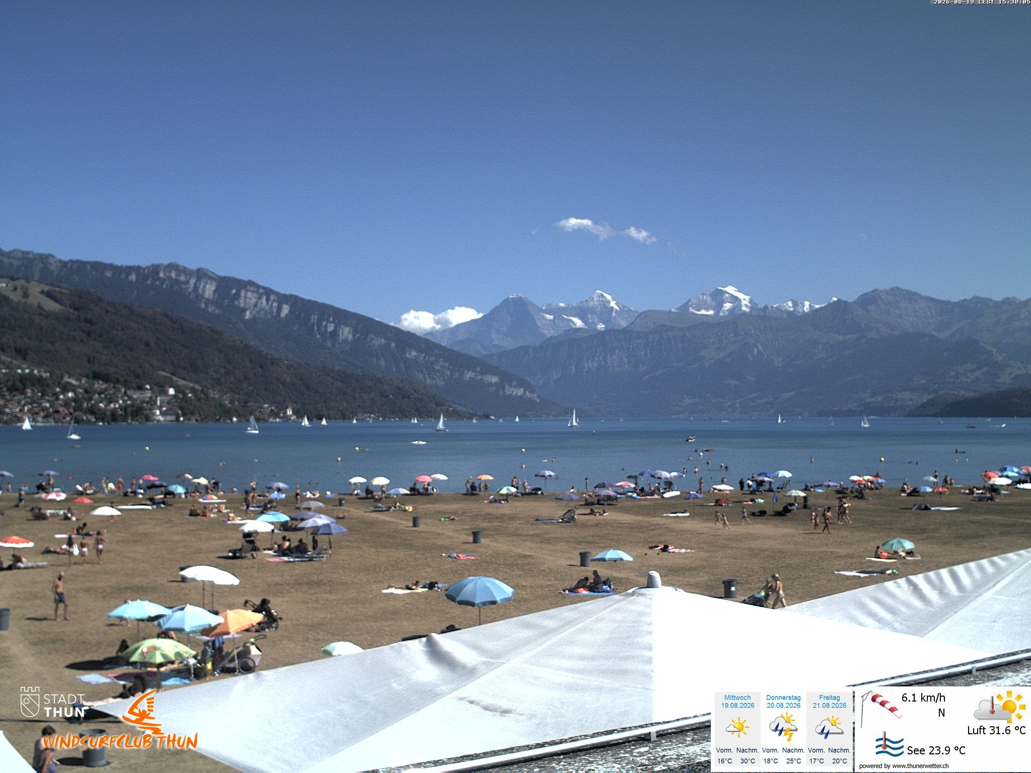 Thun: Webcam des WSCT vom Strandbad