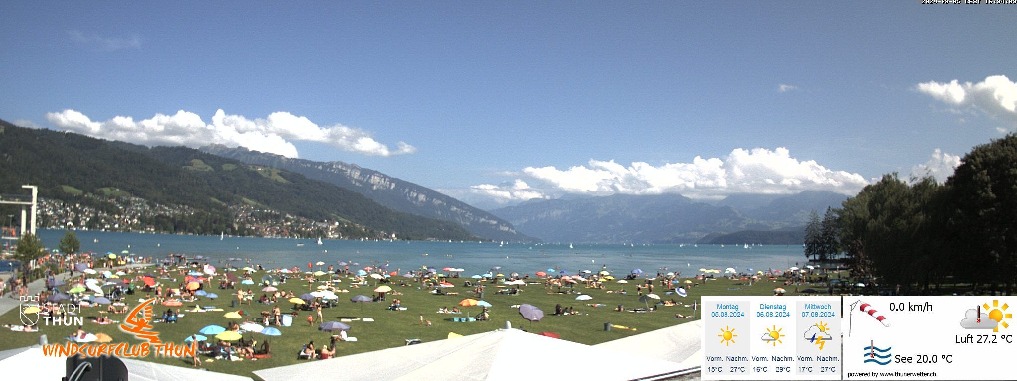 Thun: Webcam des WSCT vom Strandbad