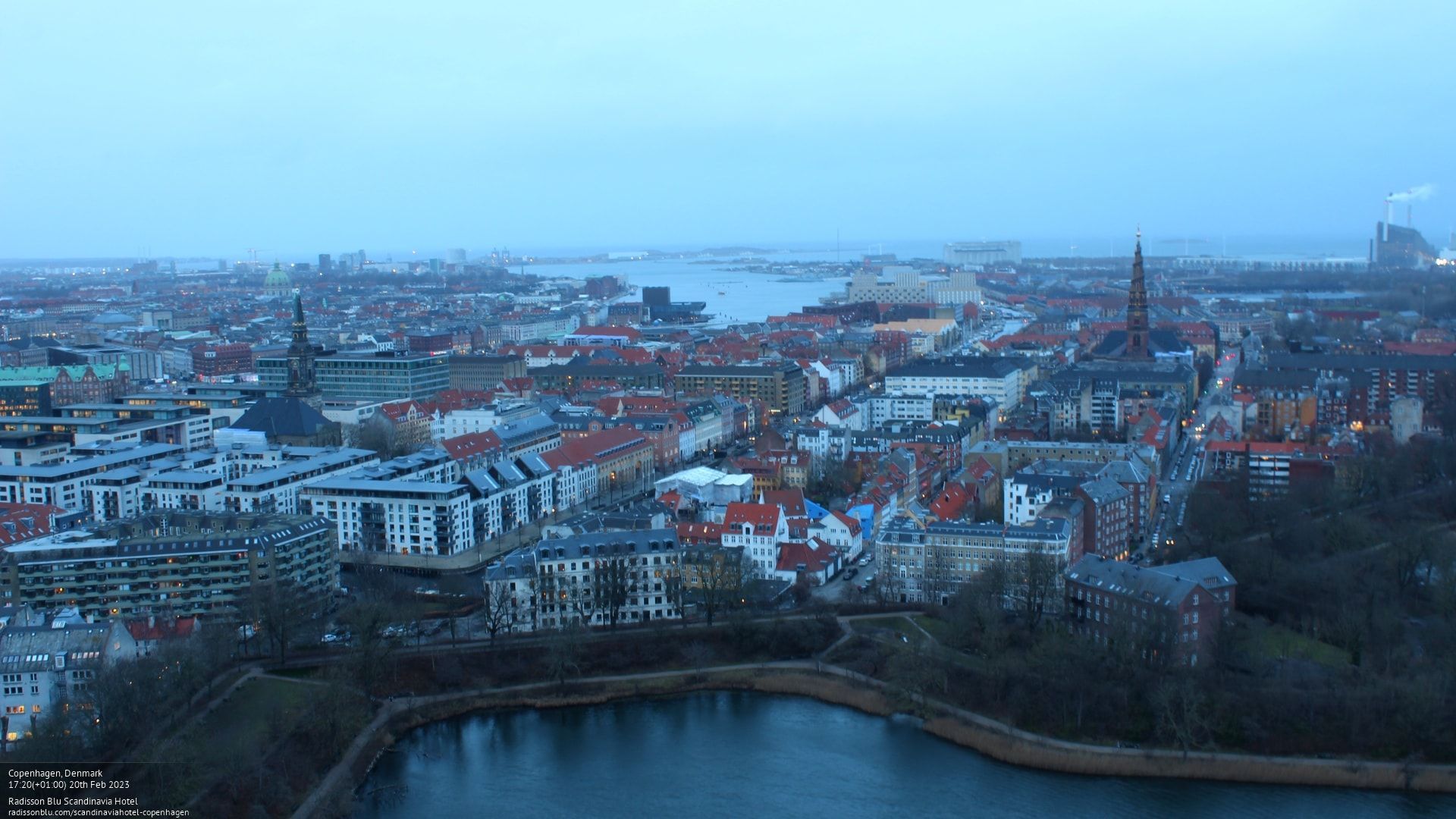 Solnedgang i København i dag