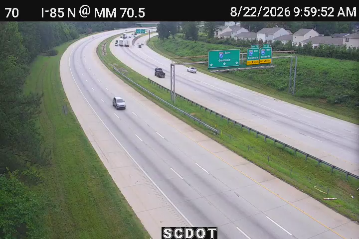 Traffic Cam Greenbriar: I-85 N @ MM 70.9 (New Cut Rd)