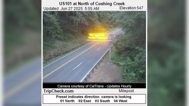 Traffic Cam Crescent City: US 101 at North of Cushing Creek