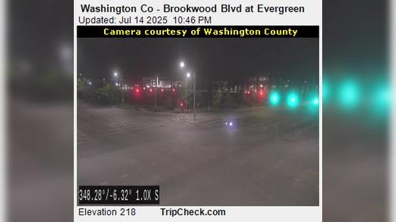 Traffic Cam Hillsboro: Washington Co - Brookwood Blvd at Evergreen