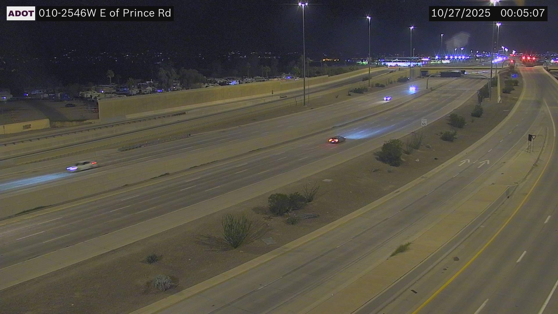 Traffic Cam Flowing Wells › West: I-10 WB 254.60 @E of Prince Rd