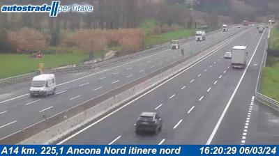 Preview delle webcam di Ancona: A14 km. 225,1 - Nord itinere nord