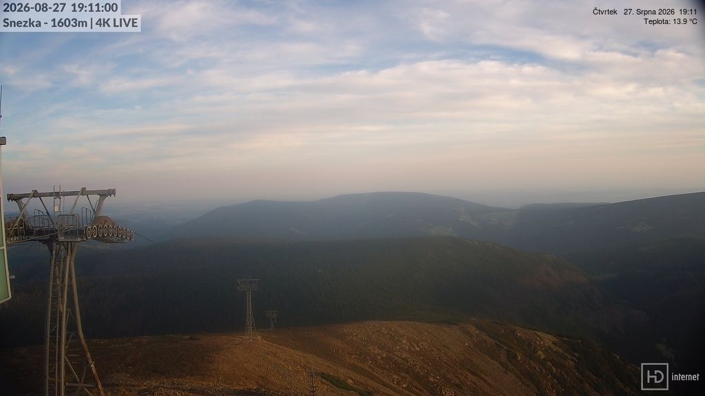 Traffic Cam Pec pod Snezkou: Krkonoše, Sněžka, nová lanovka (pohled na jih)