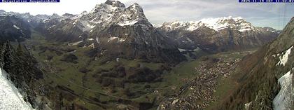 Ennenda: Schweiz, Glarus: Blick von Bergstation Aeugstenbahn ins Glarnerland