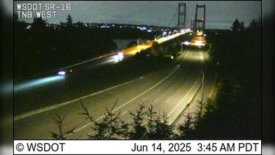 Fife: SR 16 at MP 8.5: Tacoma Narrows Bridge, Westside Webcam