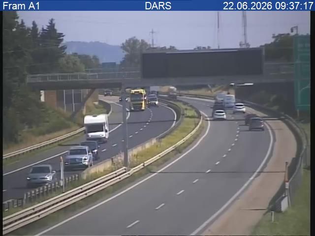 Traffic Cam Hotinja vas: A1/E57, Maribor - Ljubljana, Fram A1
