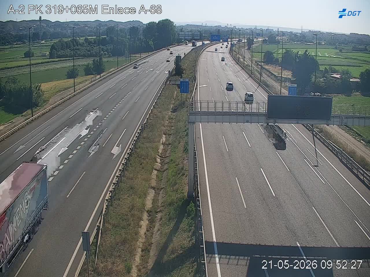 Traffic Cam Zaragoza: A-68 - Autovía del Ebro - A-2
