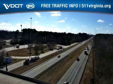 Traffic Cam Suffolk: I-664 - MM 11.21 - SB - OL PAST MMBT BRIDGE