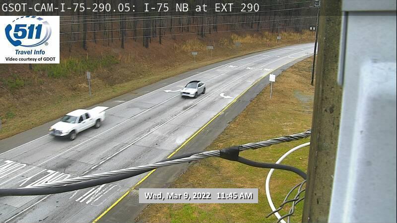 Traffic Cam Rowland Spring: GDOT-CAM-I-75 NB AT EXT 290