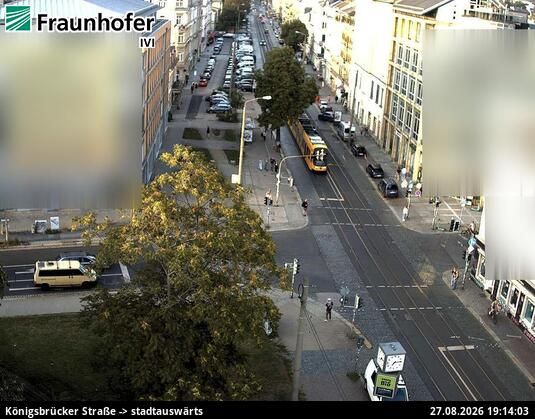 Traffic Cam Dresden: Königsbrücker Straße (B97) stadtauswärts