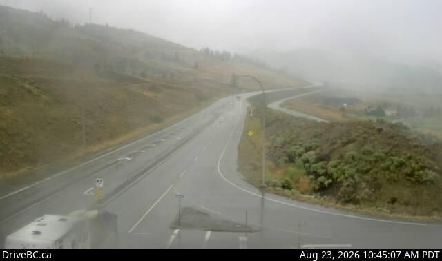 Traffic Cam Kamloops › West: Hwy 1 at Holloway Drive, near Savona, looking west