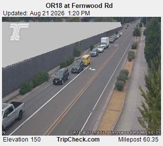 Traffic Cam Newberg: ORE18 at Fernwood Rd