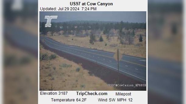Traffic Cam Antelope: US97 at Cow Canyon