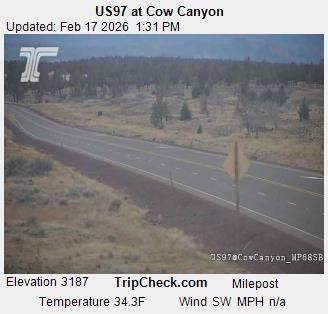 Traffic Cam Antelope: US97 at Cow Canyon