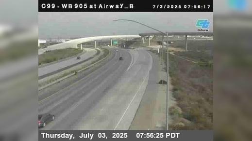 Traffic Cam San Diego › West: C099) WB 905 : Airway Bottom