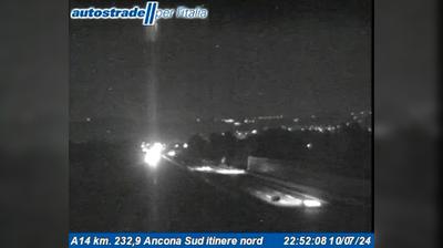 Preview delle webcam di Camerano: A14 km. 232,9 Ancona Sud itinere nord