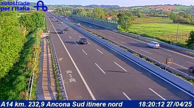 Preview delle webcam di Camerano: A14 km. 232,9 Ancona Sud itinere nord